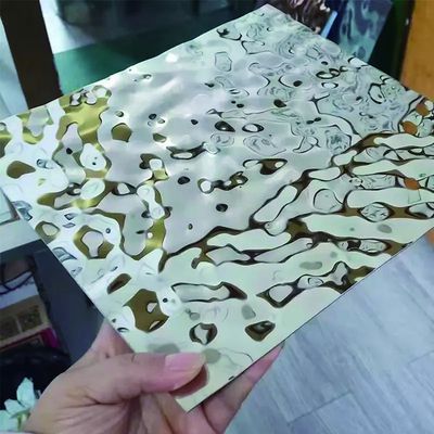 410 Mirror Gold Water Effect Staninless Steel Sheet for Decorative Water Ripples Processing Provide Steel Process Servive
