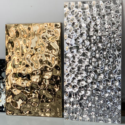 Decorative Staninless Steel Sheet Tolerance ±1% 201 420J2 317L Mirror Gold Water Effect Stainless Steel Water Corrugated Plate